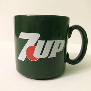 Vintage 7 Up Soda Beverage Collectible Green  Coffee Mug Cup Made in England